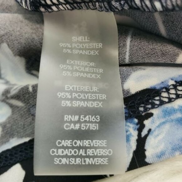 Karl Lagerfeld Paris Womens Floral Mock Turtleneck Blouse Faux Pearl Button S - Picture 12 of 12